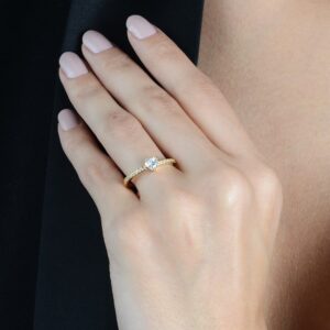 Anel Solitário Coração