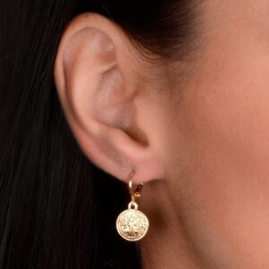 Brinco de Argolinha Com Medalha , Coleção Gypsy