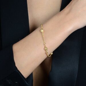 Pulseira Elo Português com Esferas