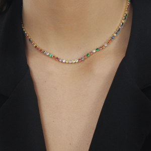 Colar Riviera Pedras Coloridas