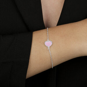 Pulseira de Zircônia Rosa Claro em Prata 925