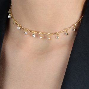 Chocker Dourada Pontos de Luz